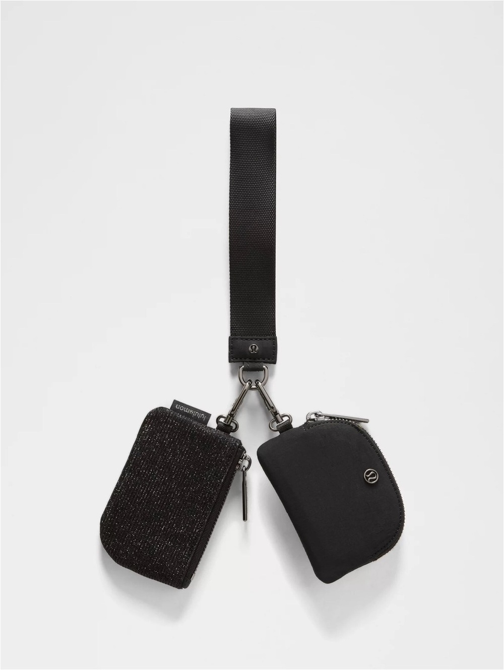 152 🆕✨ Lululemon Dual Pouch Wristlet Glitter - Gunmetal Glitter Black